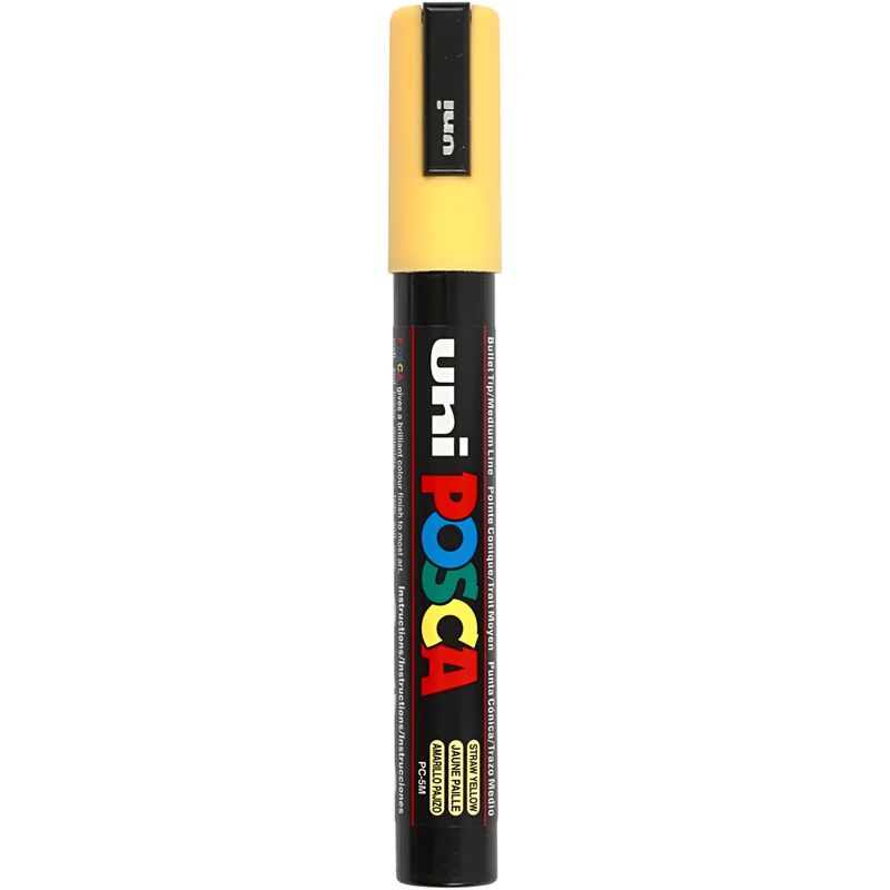 Posca Marker , Nr. PC-5M, Strichstärke 2,5 mm, Medium, Strohgelb, 1 Stk [HOB-276038]