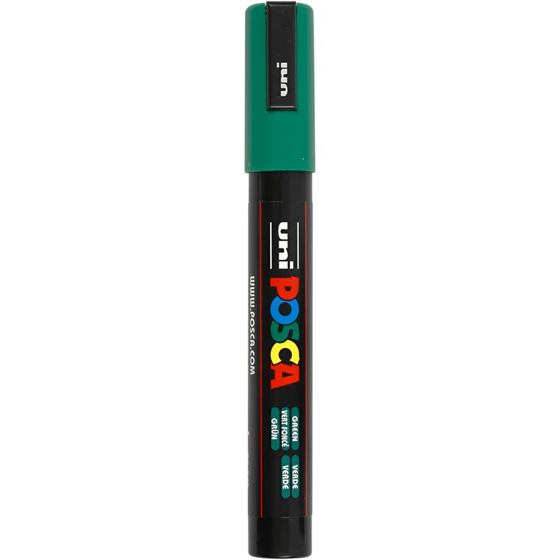 Posca Marker , Nr. PC-5M, Strichstärke 2,5 mm, Medium, Grün, 1 Stk [HOB-276036]