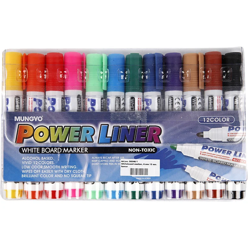 Whiteboard Marker, Strichstärke 4 mm, Sortierte Farben, 12 Stk/ 1 Pck [HOB-28248]