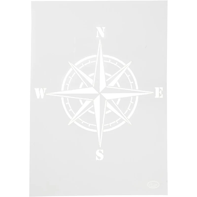 Schablone, Kompass, A4, Blatt 210x297 mm, 1 Stk [HOB-26980]