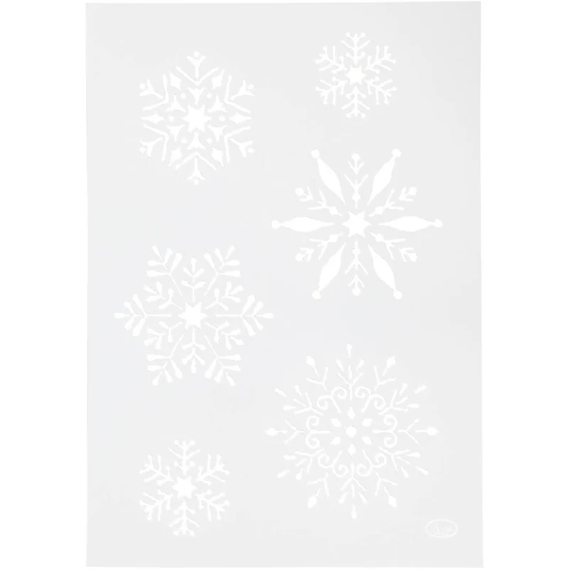 Schablone, Schneeflocken, A4, Blatt 210x297 mm, 1 Stk [HOB-26977]