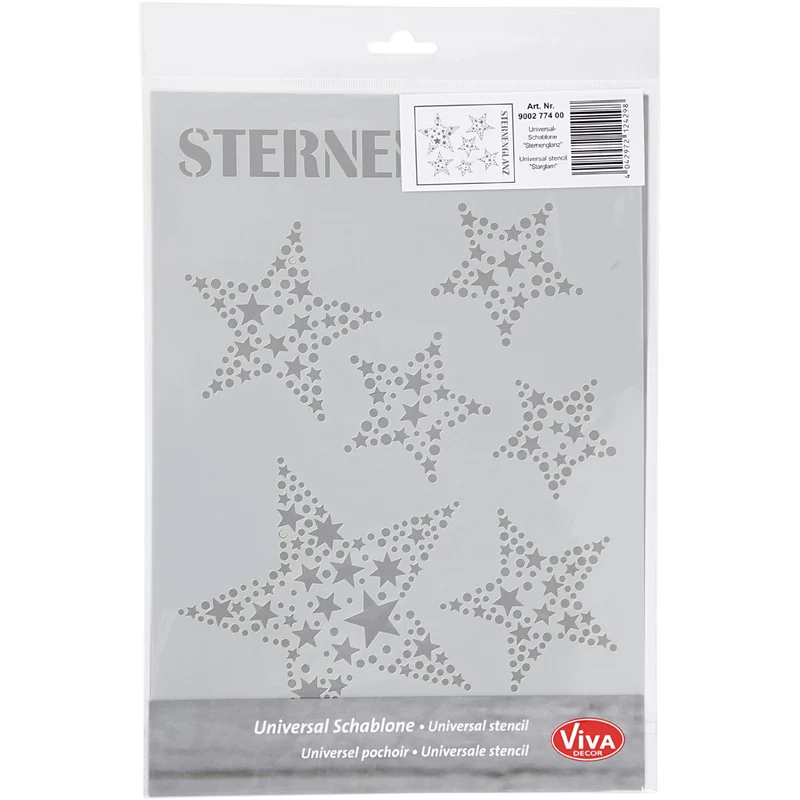 Schablone, Sterne, A4, Blatt 210x297 mm, 1 Stk [HOB-26976]