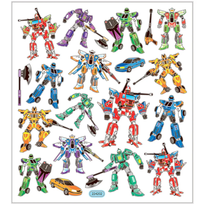 Sticker, Transformers, Blatt 15x16,5 cm, ca. 19 Stk, 1 Bl. [HOB-29178]