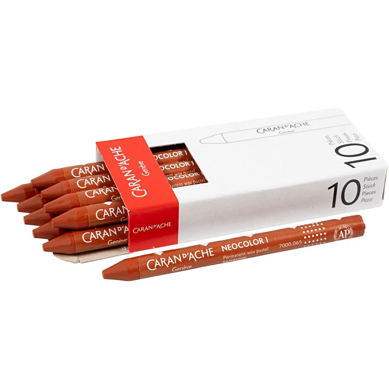 CARAN D’ACHE Neocolor I - Ölkreide, L 10 cm, Dicke 8,5 mm, Russet (065), 10 Stk/ 1 Pck [HOB-34004]