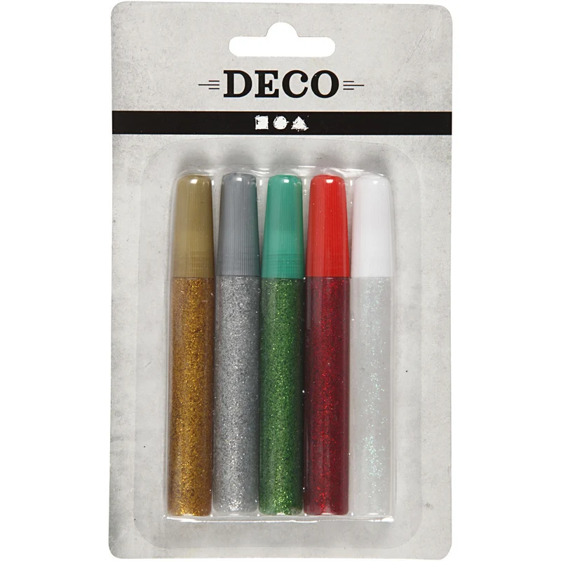 Glitzerkleber, Sortierte Farben, 5x10 ml/ 1 Pck [HOB-31810]