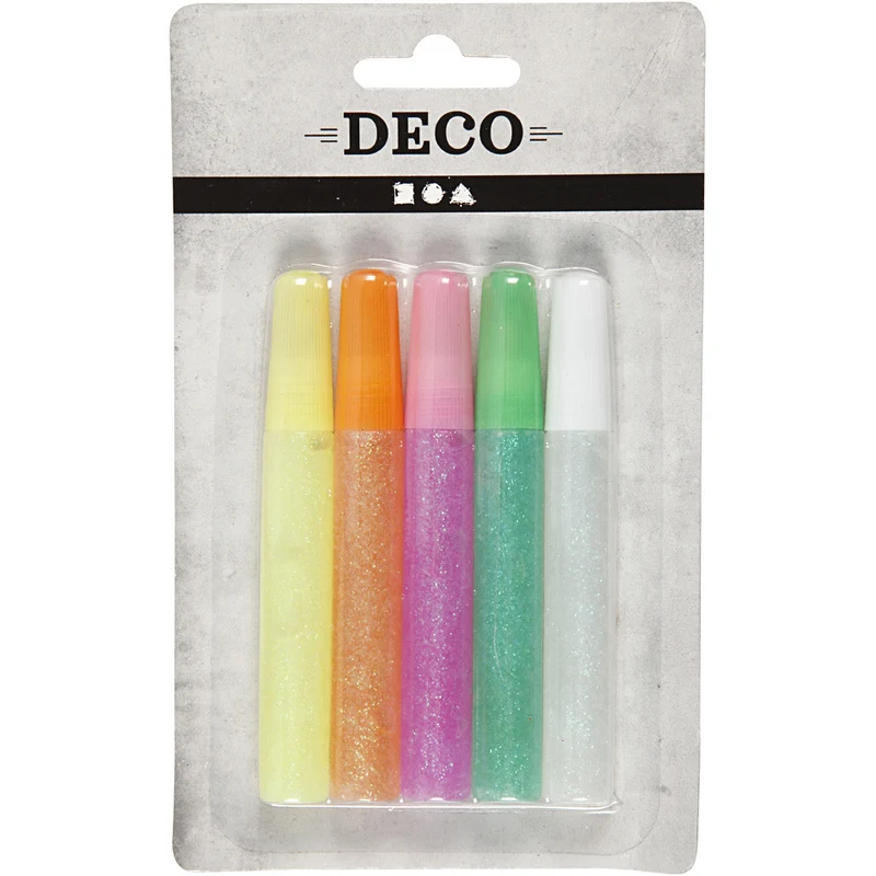 Glitzerkleber, Pastellfarben, 5x10 ml/ 1 Pck [HOB-31809]