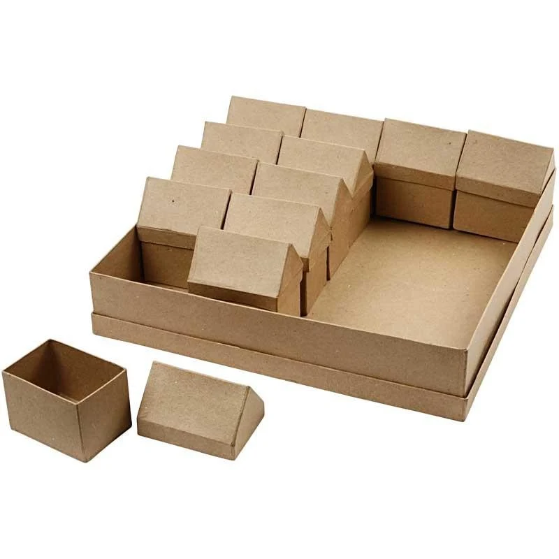 Schachteln in Hausform, H 10,5 cm, Größe 6x8,5 cm, 5x4 Stk/ 1 Pck [HOB-26468]