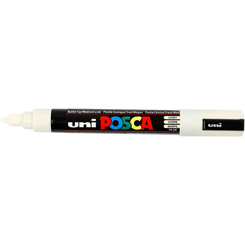 Posca Marker , Nr. PC-5M, Strichstärke 2,5 mm, Medium, Elfenbein, 1 Stk [HOB-276019]