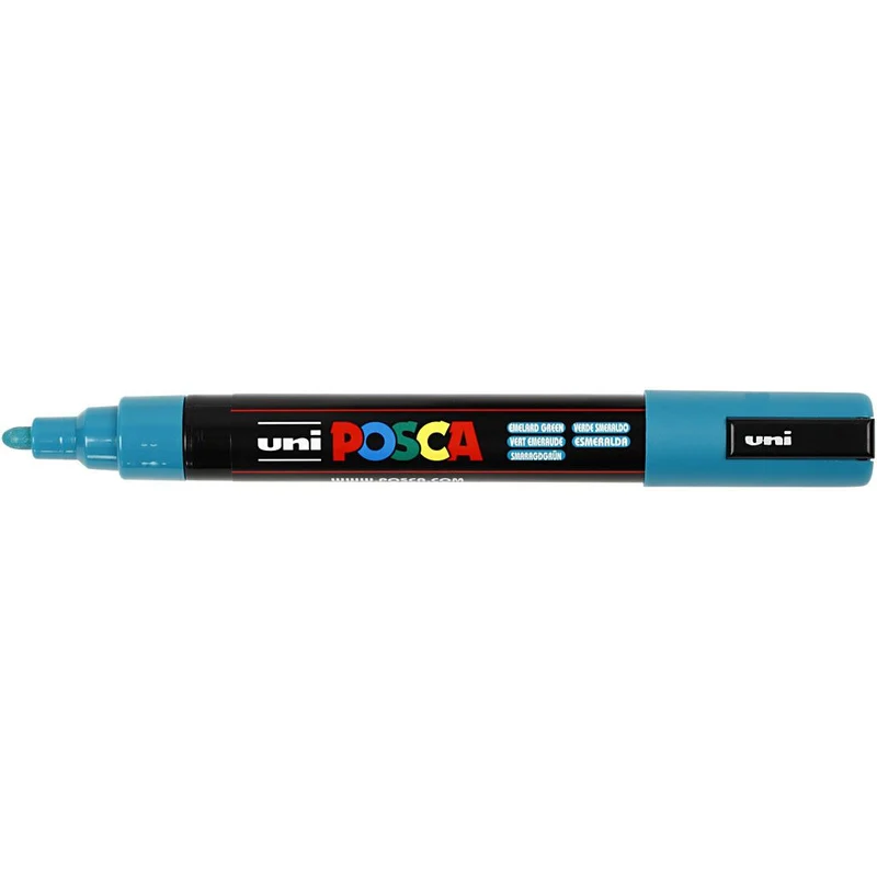 Posca Marker , Nr. PC-5M, Strichstärke 2,5 mm, Medium, Smaragdgrün, 1 Stk [HOB-276016]