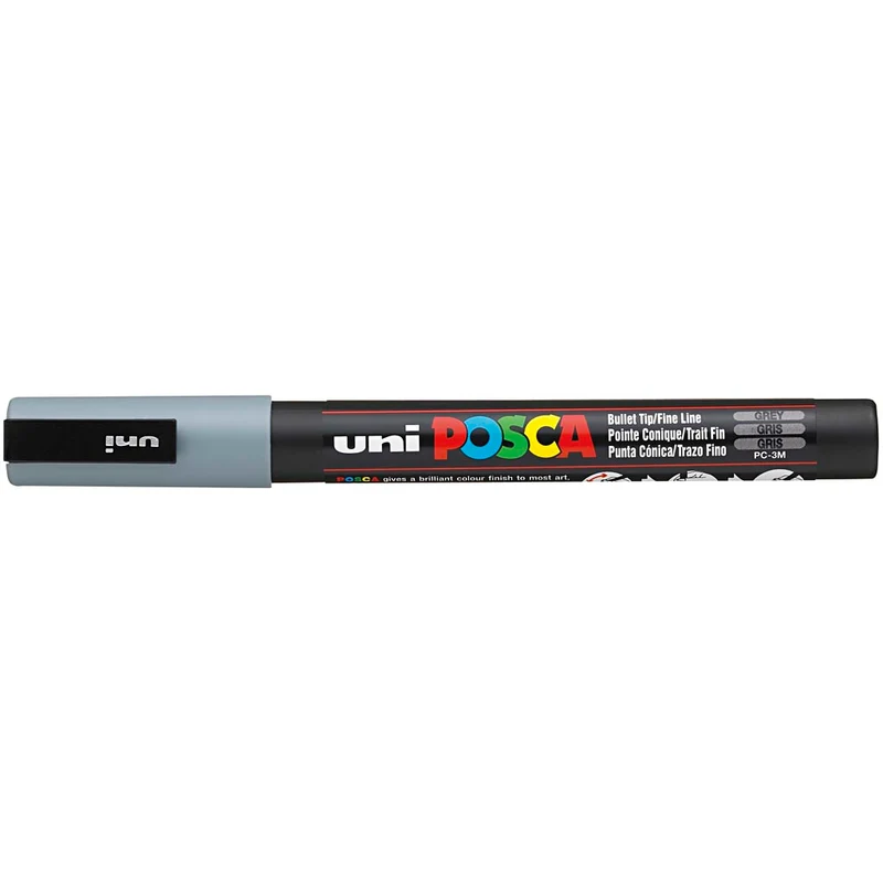 Posca Marker , Nr. PC-3M, Strichstärke 0,9-1,3 mm, fein, Grau, 1 Stk [HOB-274095]