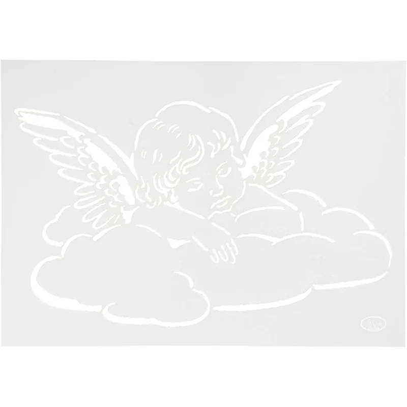 Schablone, Engel auf Wolke, A4, Blatt 210x297 mm, 1 Stk [HOB-26972]
