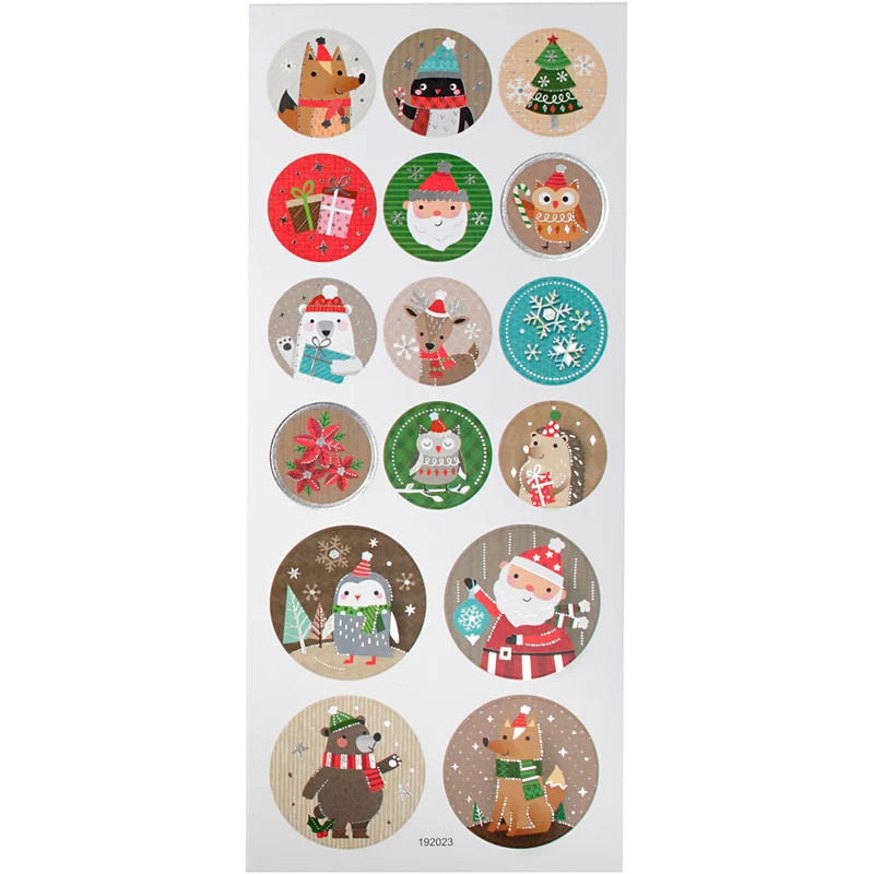 Sticker mit Weihnachtsmotiven, Weihnachten, Blatt 10x23 cm, ca. 16 Stk, 1 Bl. [HOB-29161]