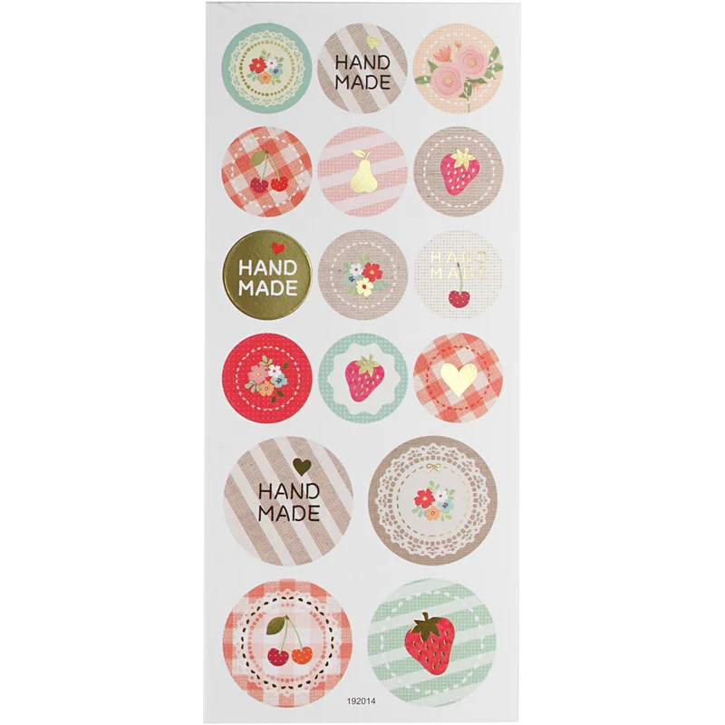 Sticker, Handmade, Blatt 10x23 cm, ca. 16 Stk, 1 Bl. [HOB-29157]