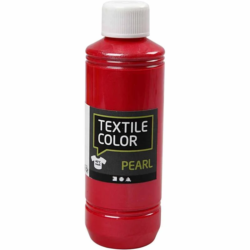 Textilfarbe, Perlmutt, Rot, 250 ml/ 1 Fl. [HOB-33714]
