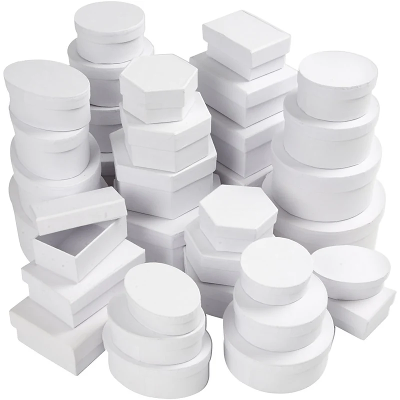 Schachteln - Sortiment, D 5,5-16 cm, Inhalt kann variieren , Weiß, 168 sort./ 1 Pck [HOB-26417]