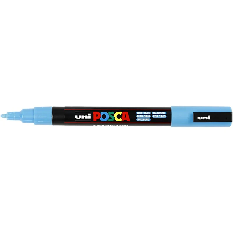 Posca Marker , Nr. PC-3M, Strichstärke 0,9-1,3 mm, fein, Hellblau, 1 Stk [HOB-274057]