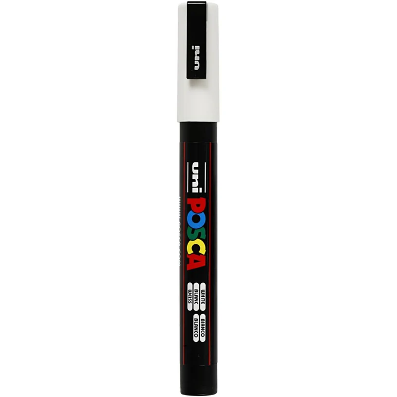 Posca Marker , Nr. PC-3M, Strichstärke 0,9-1,3 mm, fein, Weiß, 1 Stk [HOB-274052]