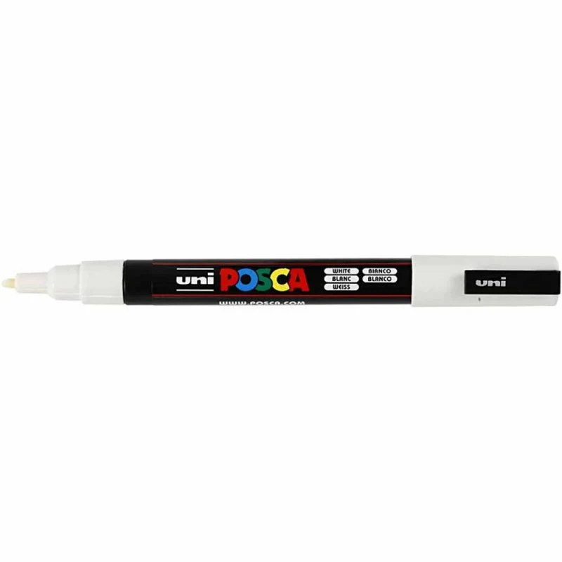 Posca Marker , Nr. PC-3M, Strichstärke 0,9-1,3 mm, fein, Weiß, 1 Stk [HOB-274052]