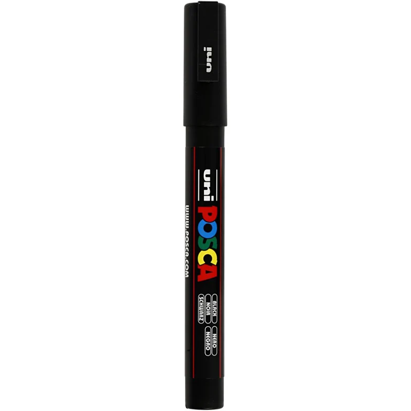 Posca Marker , Nr. PC-3M, Strichstärke 0,9-1,3 mm, fein, Schwarz, 1 Stk [HOB-274046]