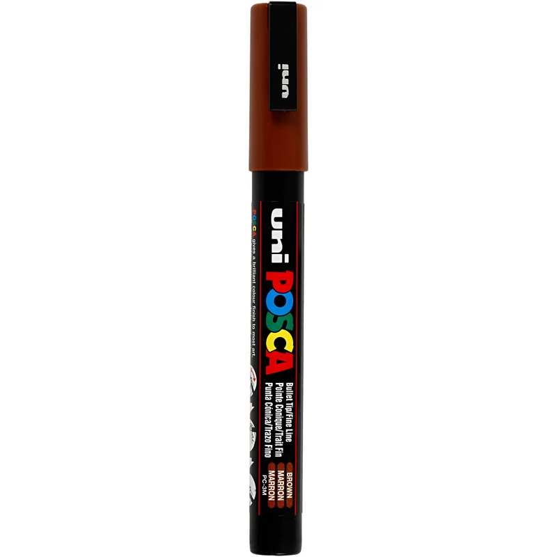 Posca Marker , Nr. PC-3M, Strichstärke 0,9-1,3 mm, fein, Braun, 1 Stk [HOB-274045]