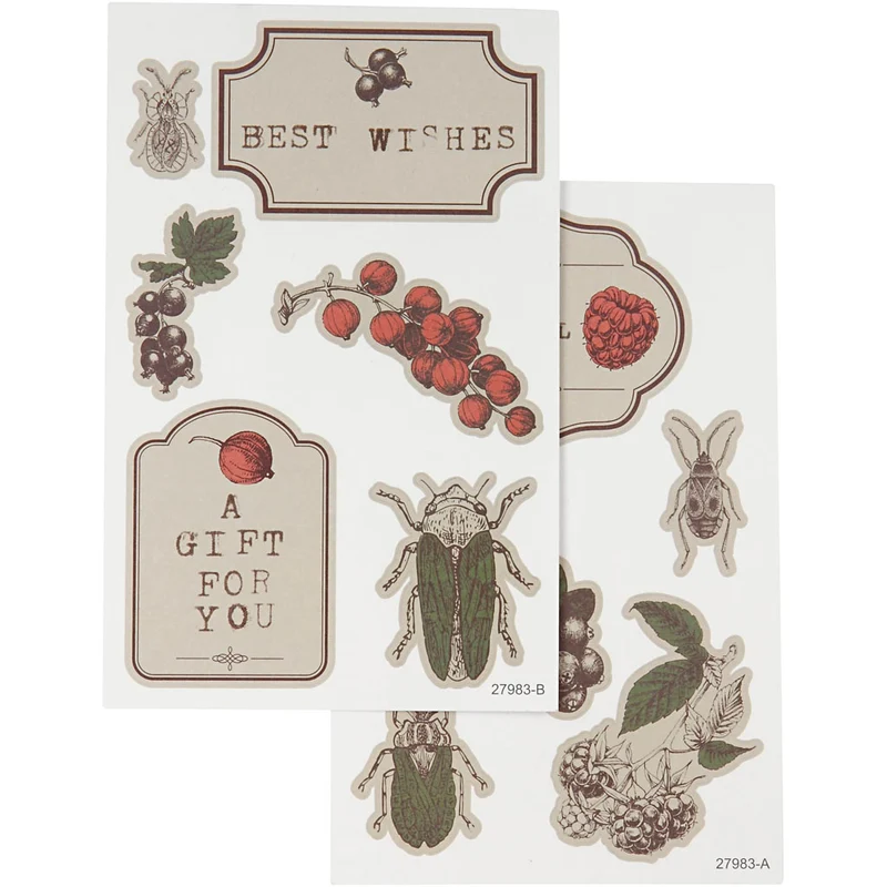 Stickers, 9x14 cm, 4 Bl. sort./ 1 Pck [HOB-27983]