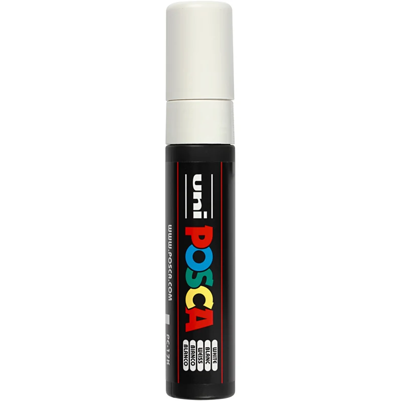 Posca Marker , Nr. PC-17K, Strichstärke 15 mm, extrabreit, Weiß, 1 Stk [HOB-279052]