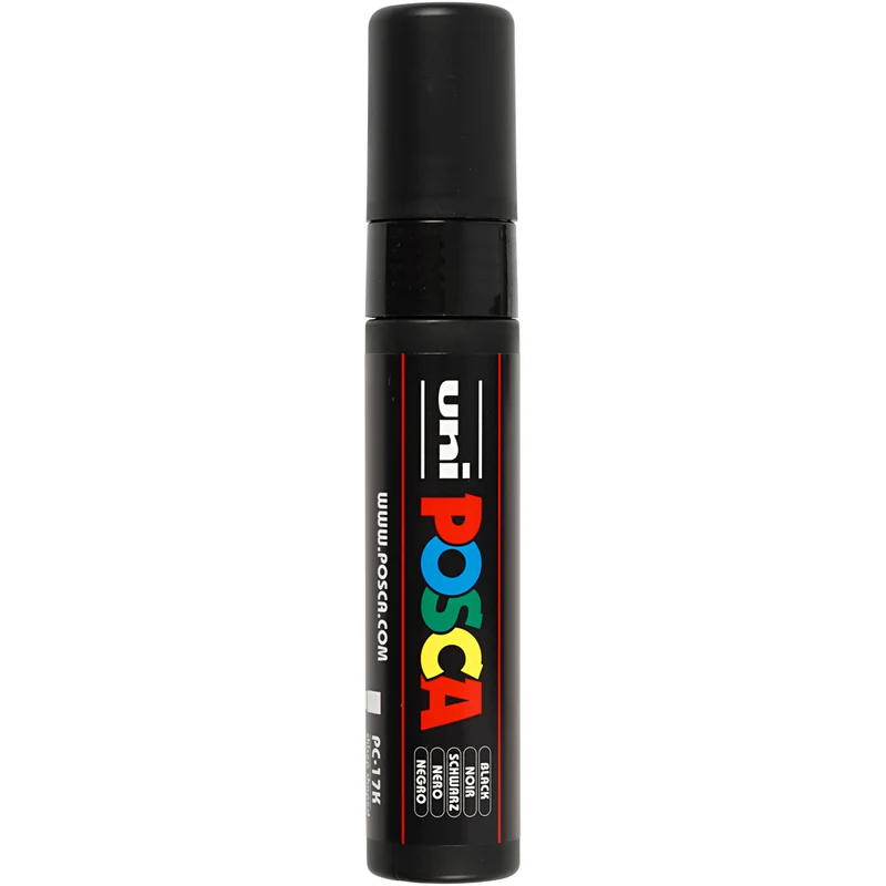 Posca Marker , Nr. PC-17K, Strichstärke 15 mm, extrabreit, Schwarz, 1 Stk [HOB-279046]