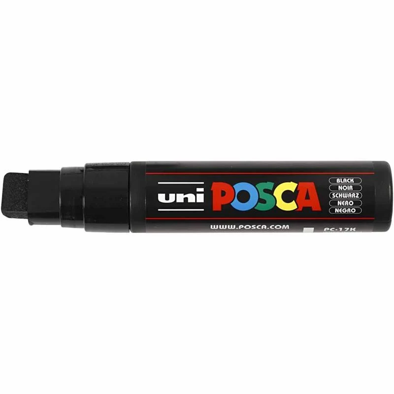 Posca Marker , Nr. PC-17K, Strichstärke 15 mm, extrabreit, Schwarz, 1 Stk [HOB-279046]