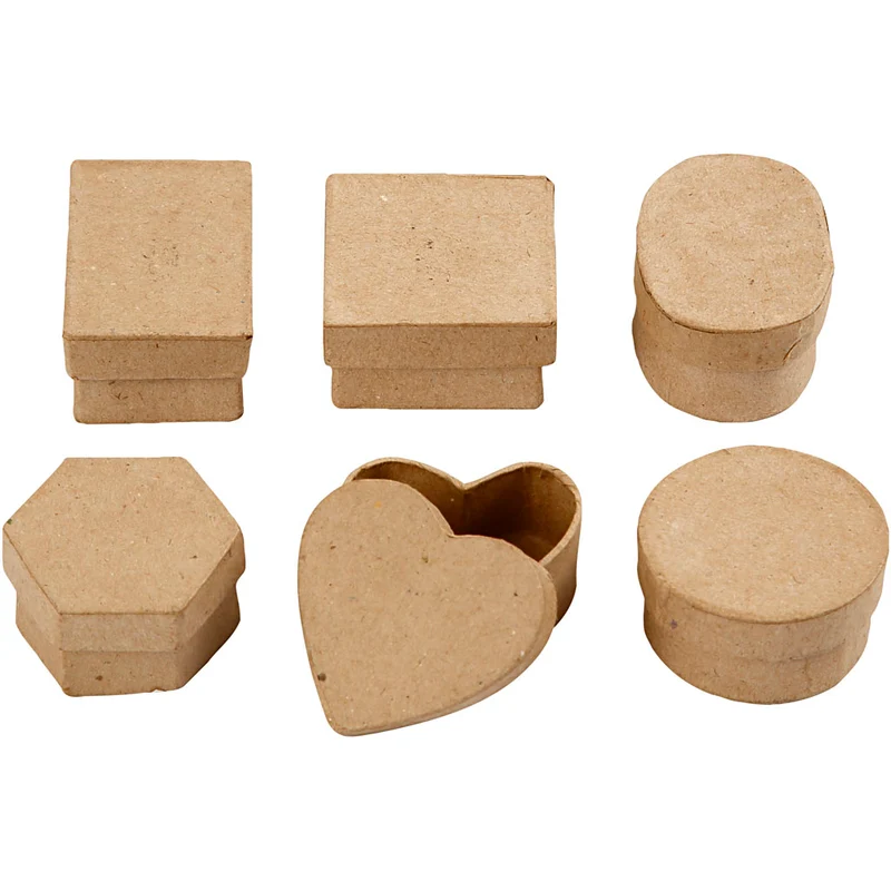 Mini-Schachteln, H 3 cm, D 4-6 cm, 6Stk/ 1 Pck [HOB-268003]