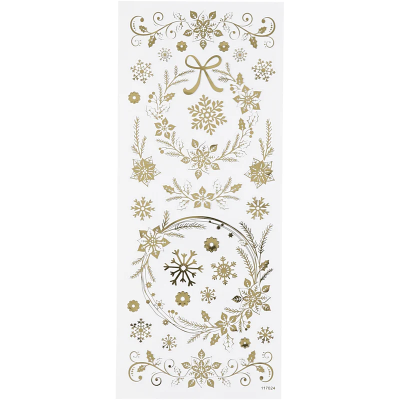 Sticker 'Thank you', Weihnachtssterne, Blatt 10x24 cm, ca. 29 Stk, Gold, 1 Bl. [HOB-29150]