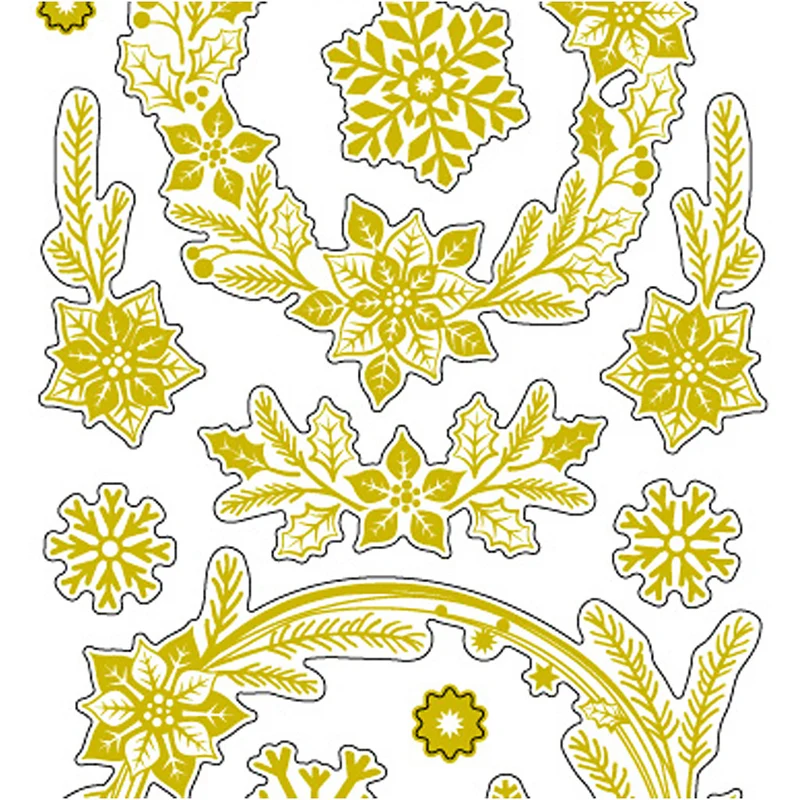 Sticker 'Thank you', Weihnachtssterne, Blatt 10x24 cm, ca. 29 Stk, Gold, 1 Bl. [HOB-29150]