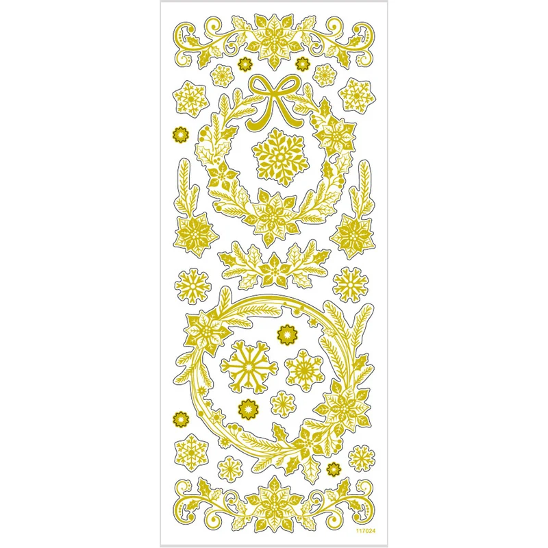 Sticker 'Thank you', Weihnachtssterne, Blatt 10x24 cm, ca. 29 Stk, Gold, 1 Bl. [HOB-29150]