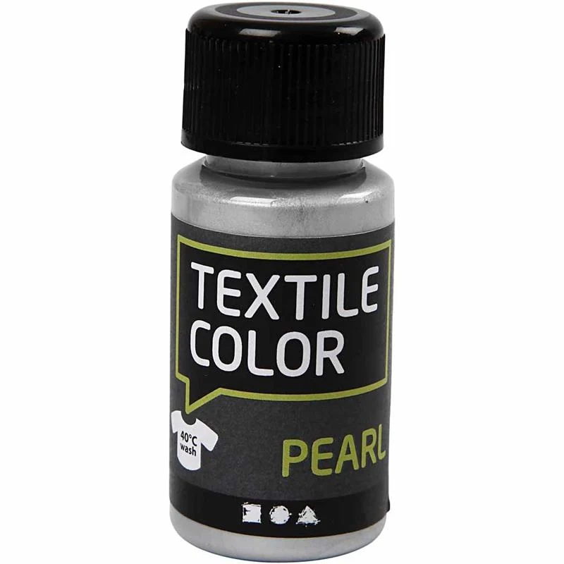 Textilfarbe, Perlmutt, Silber, 50 ml/ 1 Fl. [HOB-33689]