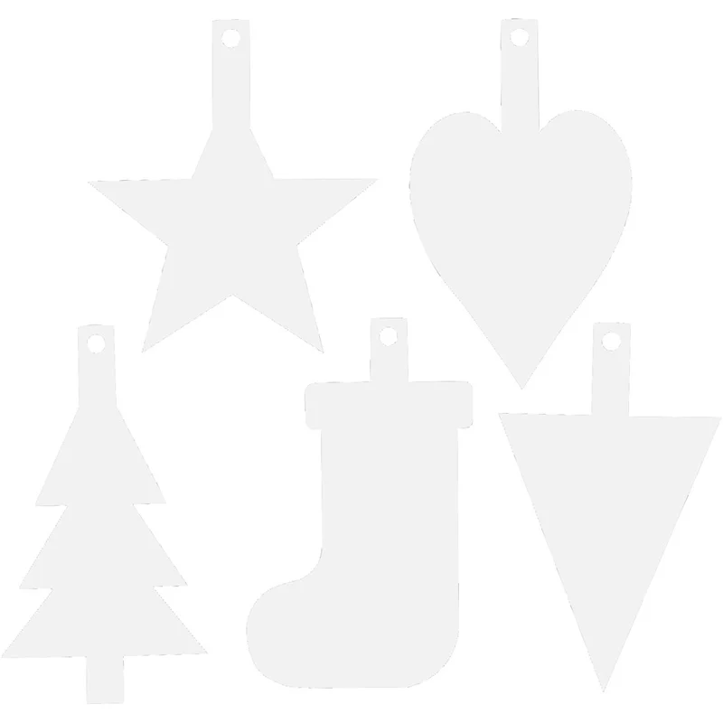 Weihnachtsanhänger, H 23,5-26,5 cm, B 15,5-20,5 cm, Weiß, 100 Stk/ 1 Pck [HOB-23881]