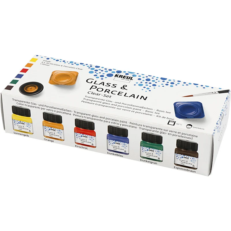 Glas- und Porzellanfarbe, Sortierte Farben, 6x20 ml/ 1 Pck [HOB-31406]