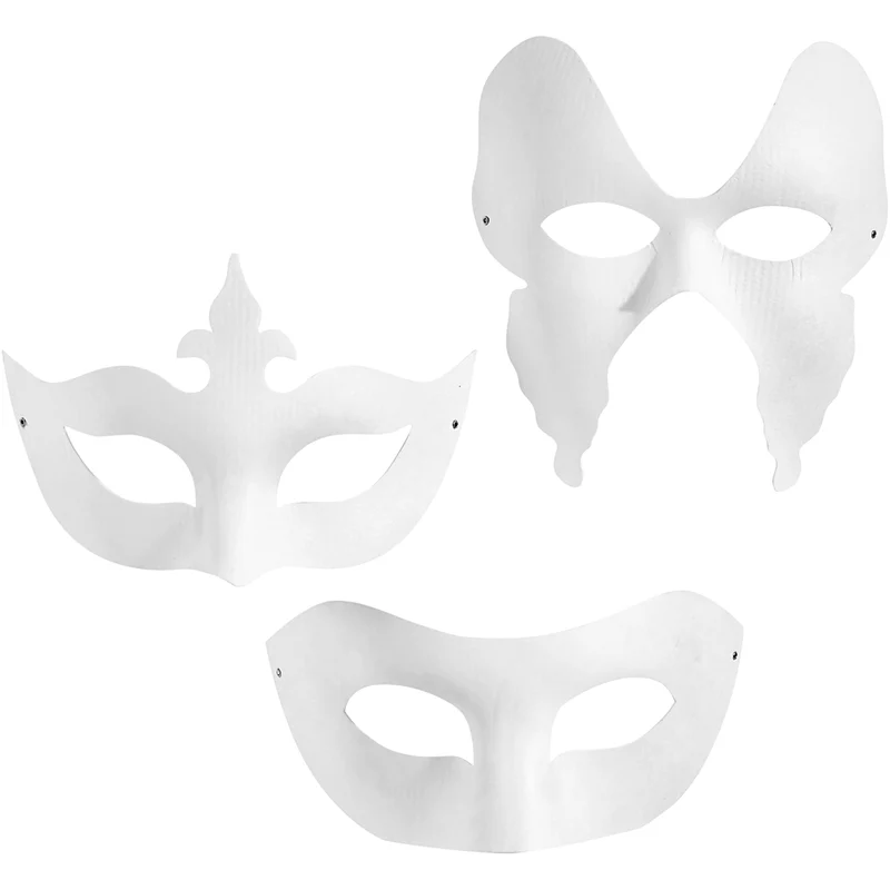 Augenmasken - Set, H 10-20 cm, B 18-20 cm, Weiß, 3x4 Stk/ 1 Pck [HOB-26356]