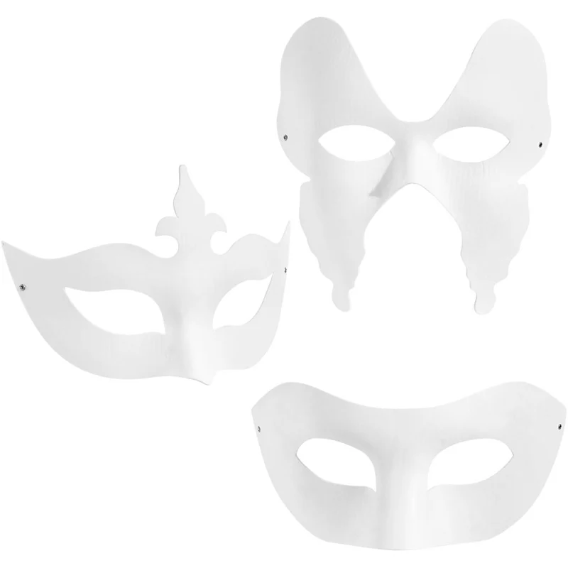 Augenmasken - Set, H 10-20 cm, B 18-20 cm, Weiß, 3x4 Stk/ 1 Pck [HOB-26356]