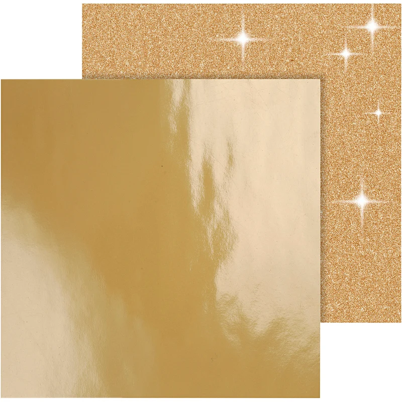 Design-Papier, Blatt 30,5x30,5 cm, 120+128 g, Gold, 2 Bl./ 1 Pck [HOB-26334]