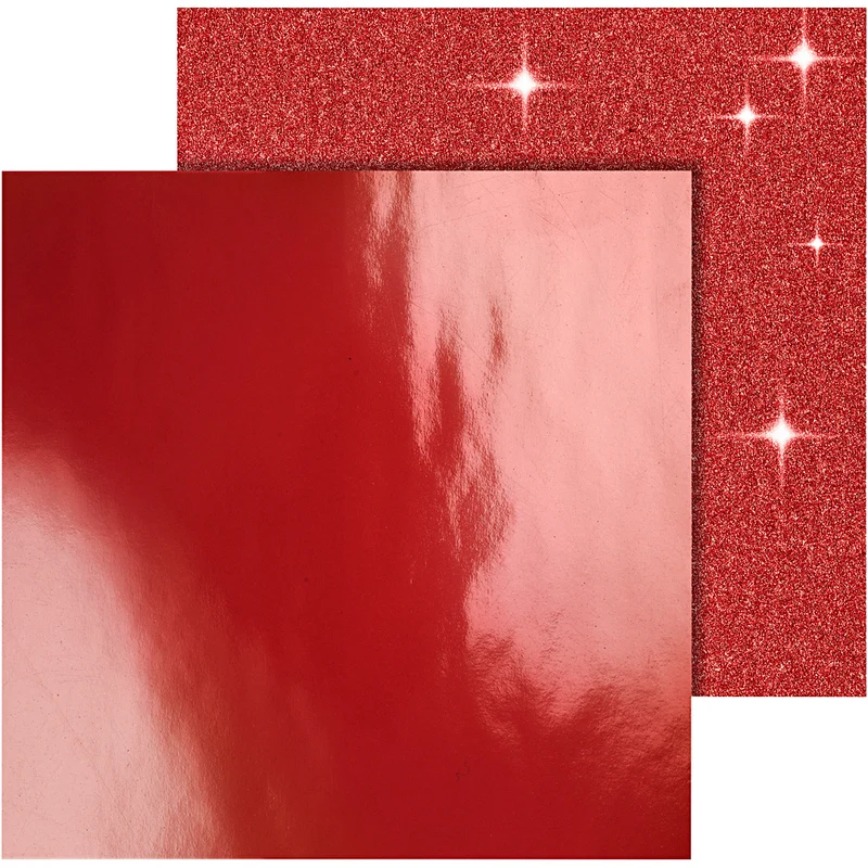 Design-Papier, Blatt 30,5x30,5 cm, 120+128 g, Rot, 2 Bl./ 1 Pck [HOB-26332]