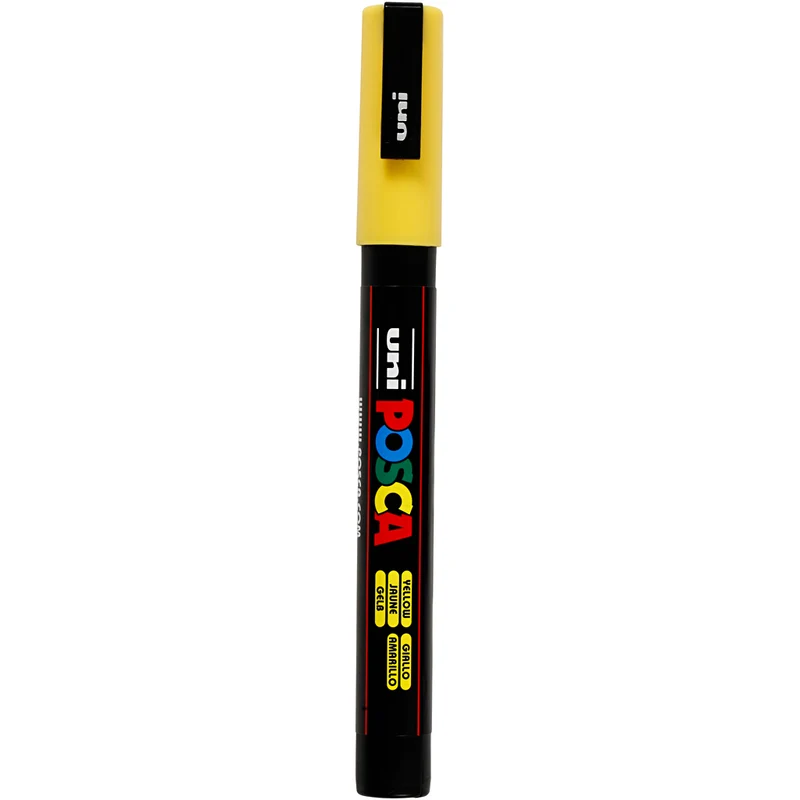 Posca Marker , Nr. PC-3M, Strichstärke 0,9-1,3 mm, fein, Gelb, 1 Stk [HOB-274044]