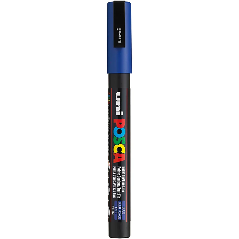 Posca Marker , Nr. PC-3M, Strichstärke 0,9-1,3 mm, fein, Blau, 1 Stk [HOB-274041]