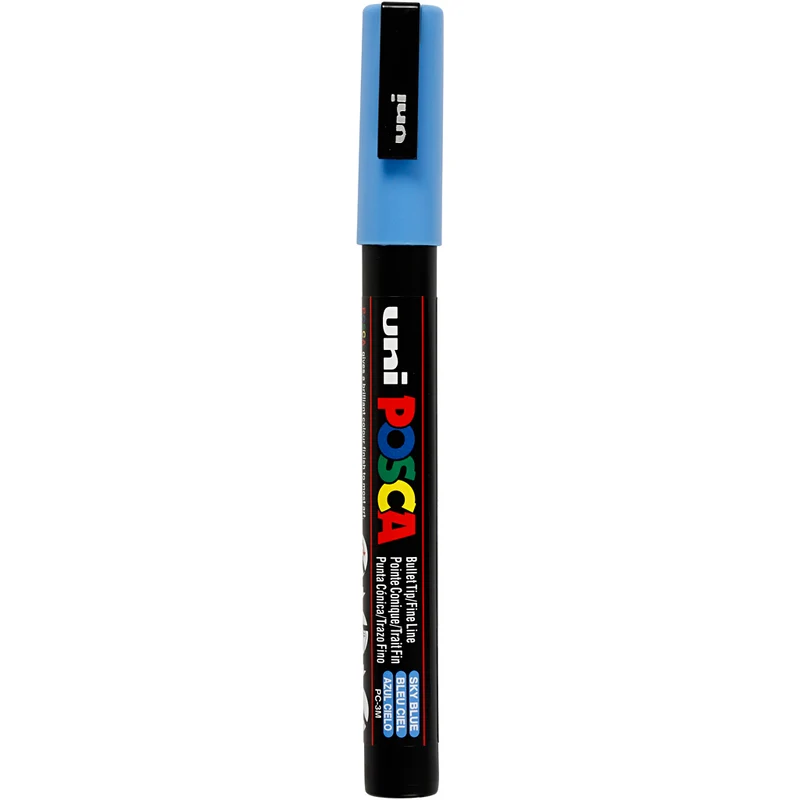 Posca Marker , Nr. PC-3M, Strichstärke 0,9-1,3 mm, fein, Himmelblau, 1 Stk [HOB-274031]