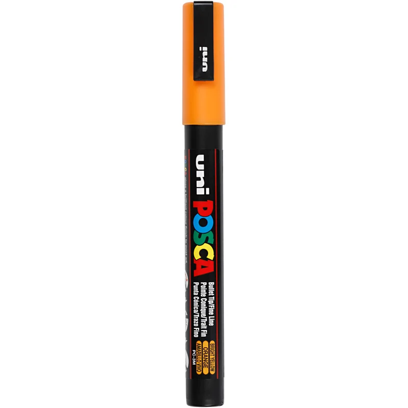 Posca Marker , Nr. PC-3M, Strichstärke 0,9-1,3 mm, fein, Sonnengelb, 1 Stk [HOB-274024]