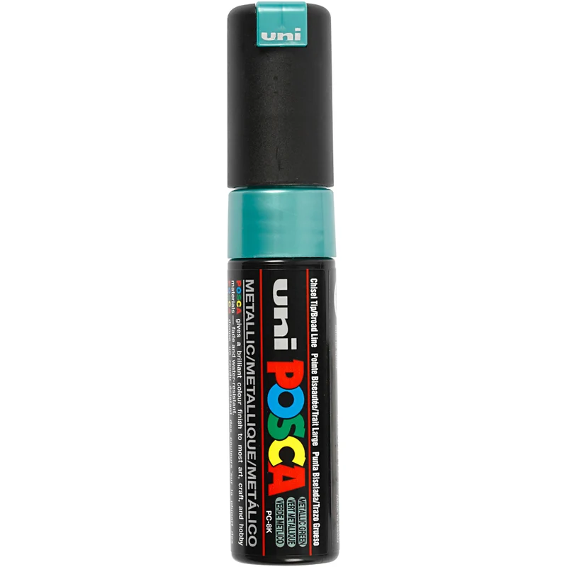 Posca Marker , Nr. PC-8K, Strichstärke 8 mm, breit, Metallic-Grün, 1 Stk [HOB-278870]