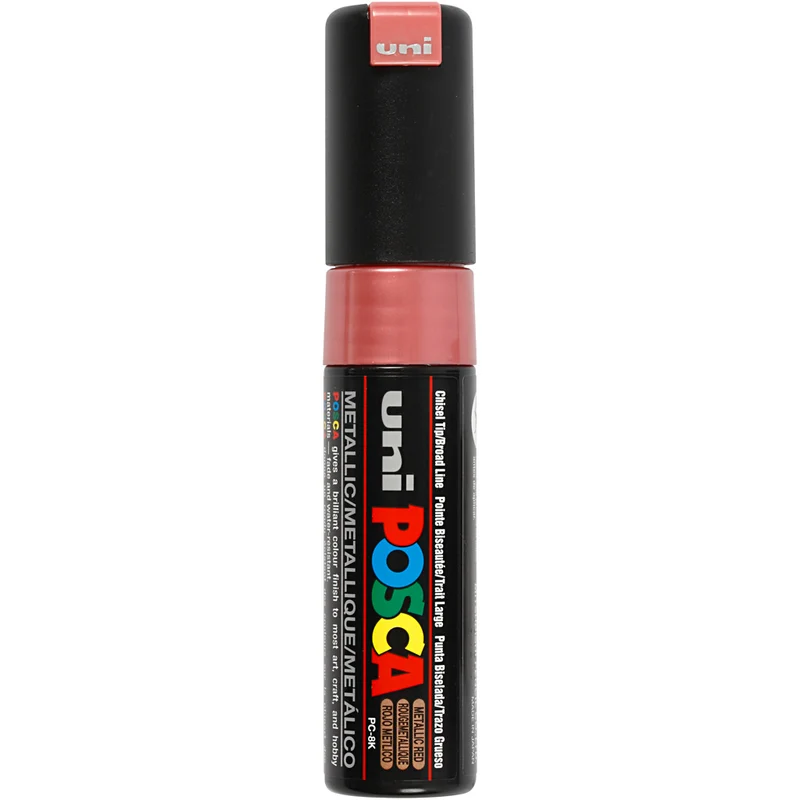 Posca Marker , Nr. PC-8K, Strichstärke 8 mm, breit, Metallic-Rot, 1 Stk [HOB-278860]
