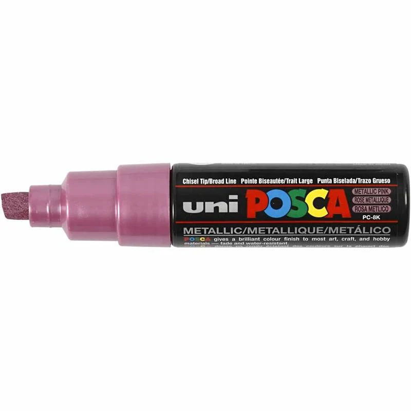 Posca Marker , Nr. PC-8K, Strichstärke 8 mm, breit, Rosa metallic, 1 Stk [HOB-278850]