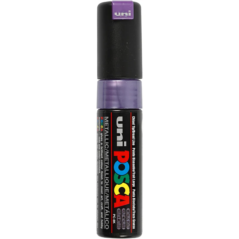Posca Marker , Nr. PC-8K, Strichstärke 8 mm, breit, Violett-metallic, 1 Stk [HOB-278840]
