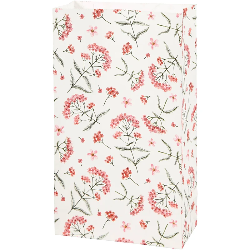 Papiertüten, Blumen, H 21 cm, Größe 6x12 cm, 80 g, 8 Stk/ 1 Pck [HOB-231350]