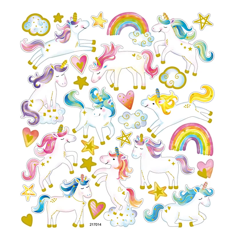 Sticker, Einhorn, Blatt 15x16,5 cm, 1 Bl. [HOB-29121]
