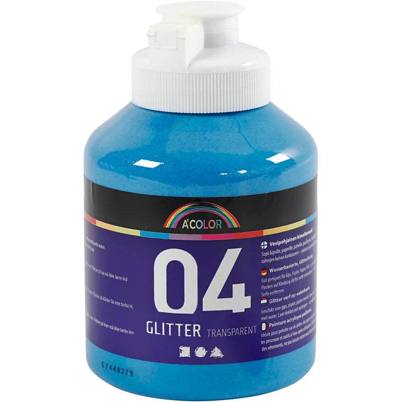 Glitter-Acrylfarbe, Blau, 500 ml/ 1 Fl. [HOB-32506]